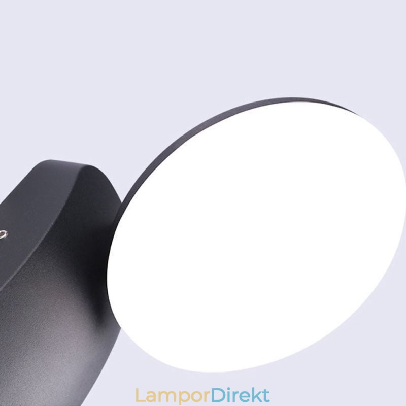 Modern Minimalistisk Aluminium Lampa Trädgård Vattentät Crescent Vägglampa