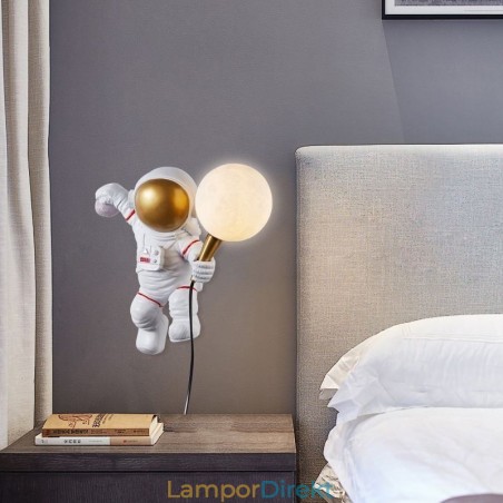 Modern Vägglampa Kreativ Astronaut Resin Vägglampa Barn Modern Vägglampa Kreativ Astronaut Resin Vägglampa Barn