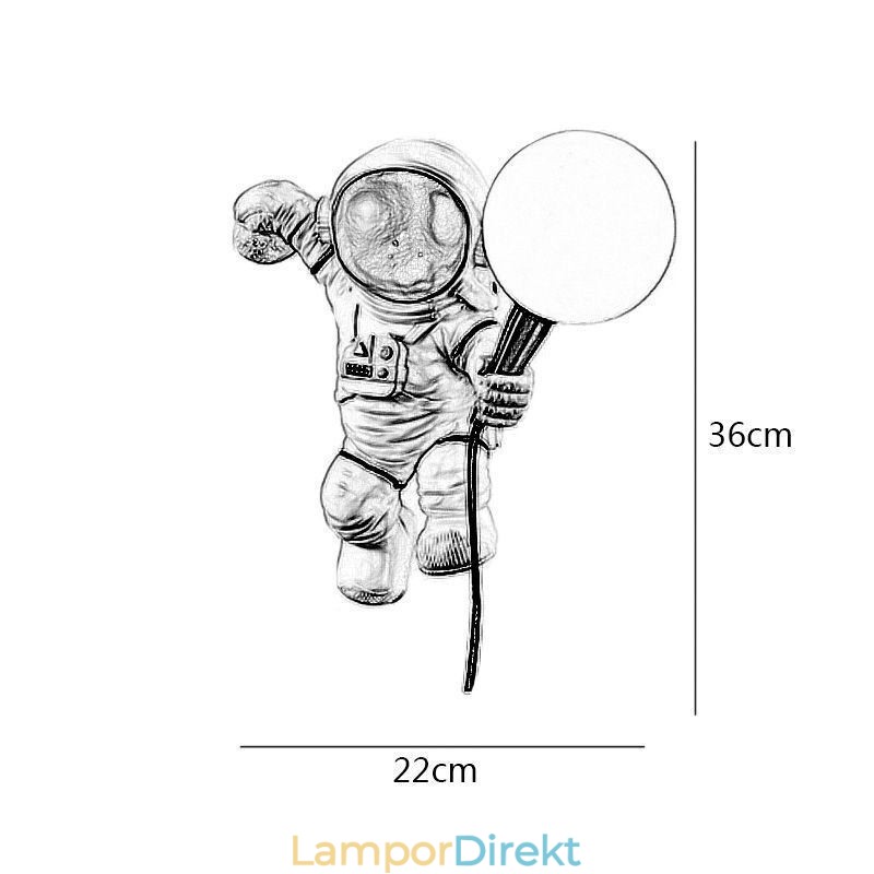 Modern Vägglampa Kreativ Astronaut Resin Vägglampa Barn
