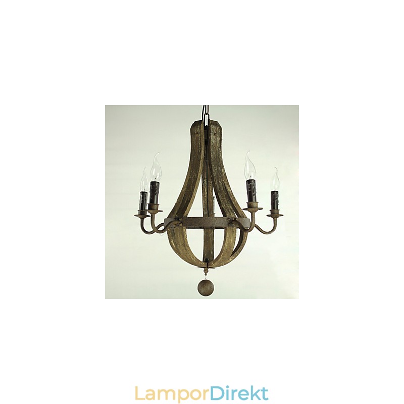 Ljuskrona 5 Lampor Vintage Retro Country Living Dining Metal