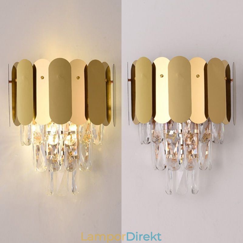 Moderna Kristallvägglampa Vägglampsarmaturer Sängbord