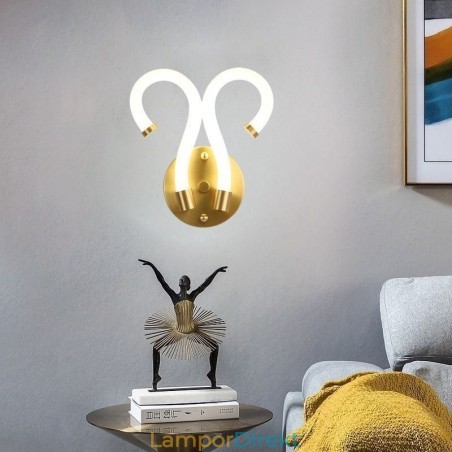 Modern Vägglampa Kreativitet Sconce Vägglampa Koppar Får Horn 2 Lampor Modern Vägglampa Kreativitet Sconce Vägglampa Koppar Får Horn 2 Lampor