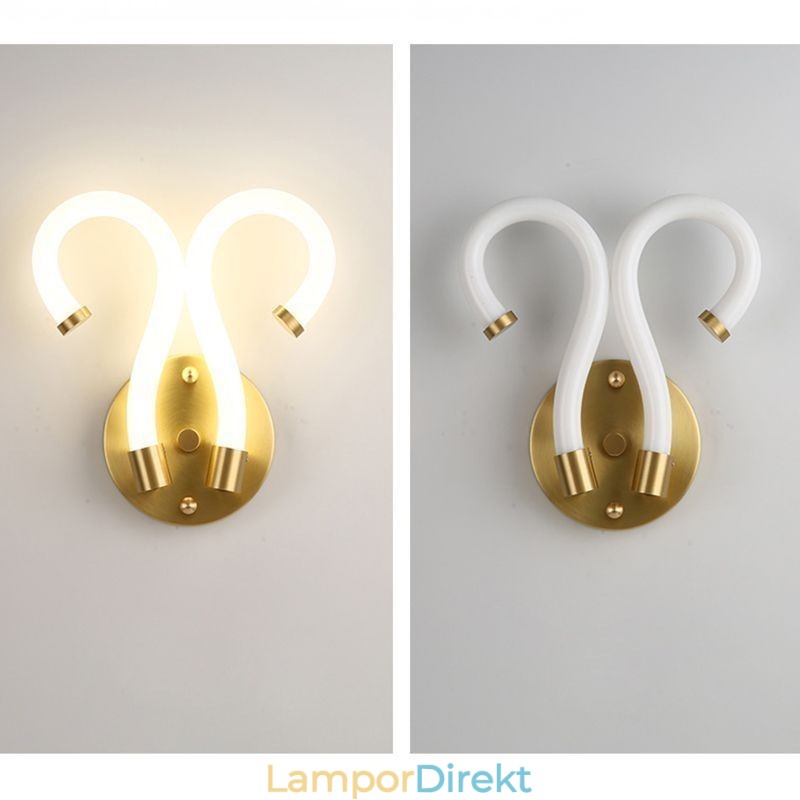 Modern Vägglampa Kreativitet Sconce Vägglampa Koppar Får Horn 2 Lampor