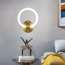 Moderna Vägglampor Rund Ringvägglampetter Tricolor Dimming
