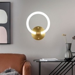 Moderna Vägglampor Rund Ringvägglampetter Tricolor Dimming