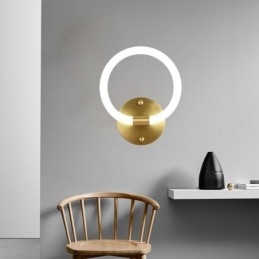 Moderna Vägglampor Rund Ringvägglampetter Tricolor Dimming