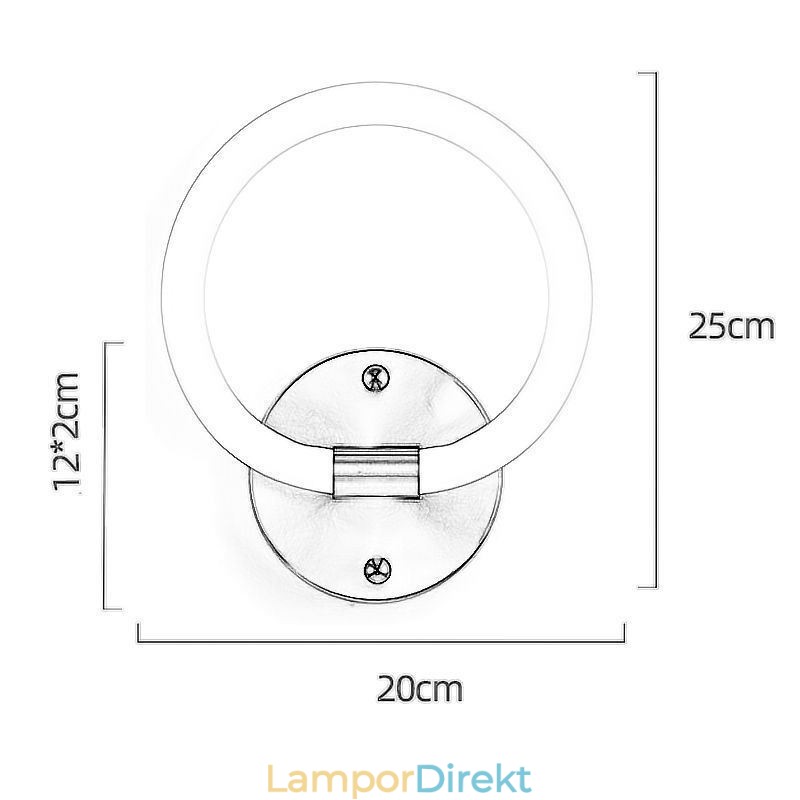 Moderna Vägglampor Rund Ringvägglampetter Tricolor Dimming
