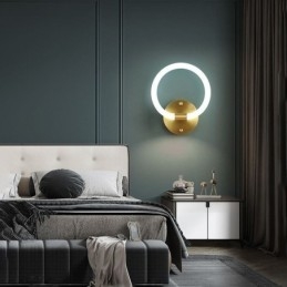 Moderna Vägglampor Rund Ringvägglampetter Tricolor Dimming