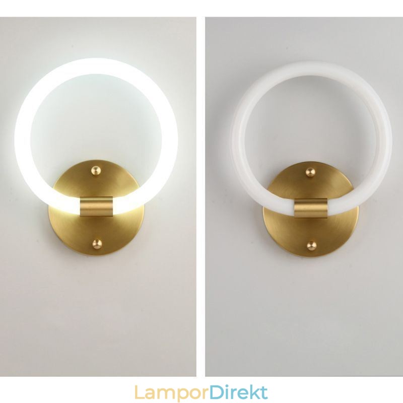 Moderna Vägglampor Rund Ringvägglampetter Tricolor Dimming