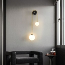 Globe Glas Vägglampa Belysning Modern Mässing Vägglampa