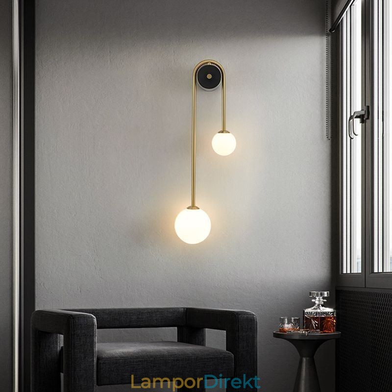 Globe Glas Vägglampa Belysning Modern Mässing Vägglampa