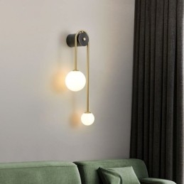 Globe Glas Vägglampa Belysning Modern Mässing Vägglampa