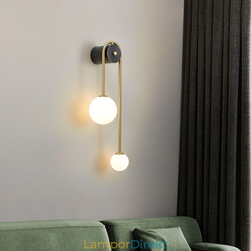 Globe Glas Vägglampa Belysning Modern Mässing Vägglampa