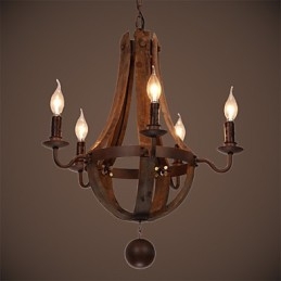 Ljuskrona 5 Lampor Vintage Retro Country Living Dining Metal