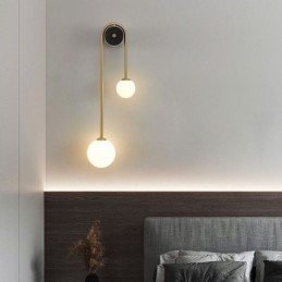 Globe Glas Vägglampa Belysning Modern Mässing Vägglampa