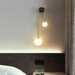 Globe Glas Vägglampa Belysning Modern Mässing Vägglampa