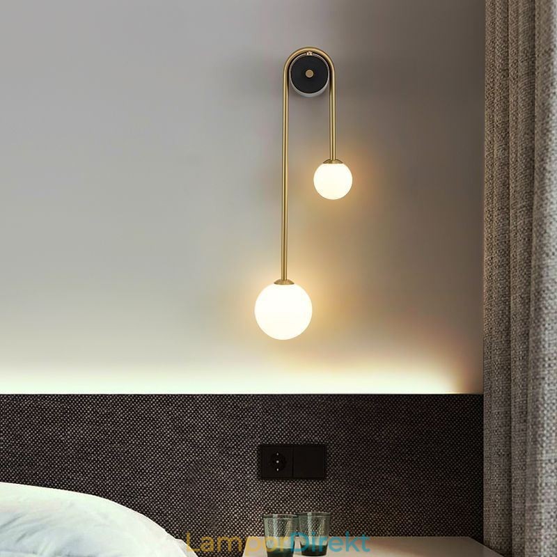 Globe Glas Vägglampa Belysning Modern Mässing Vägglampa