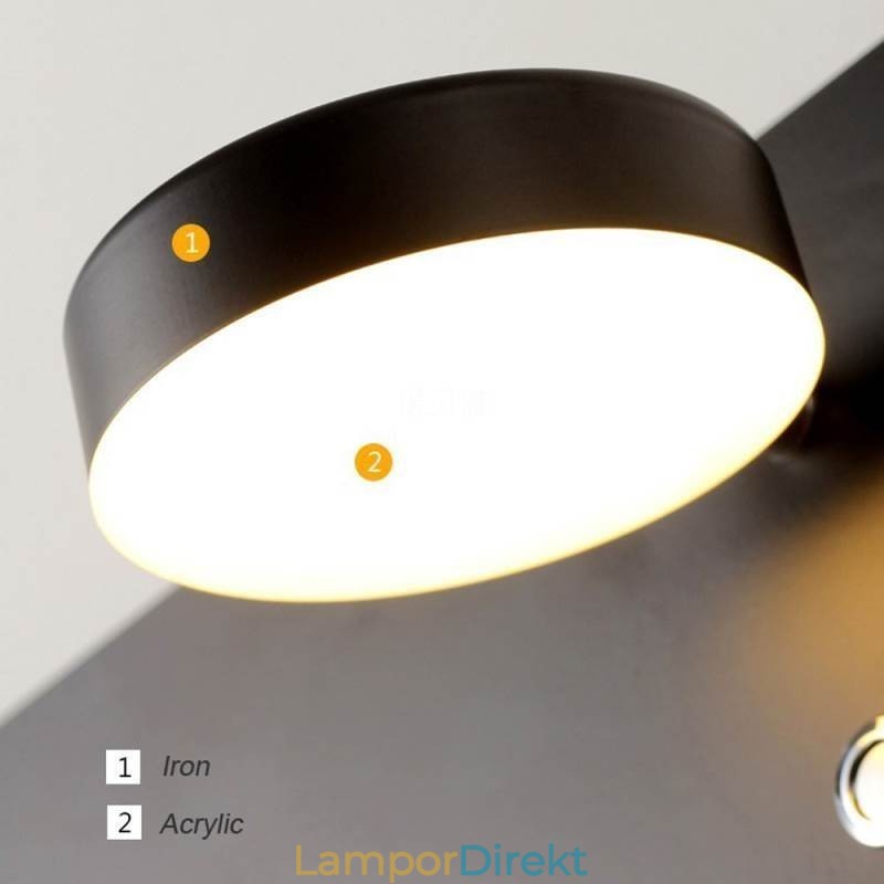 Vägglampa Roterbar Sconce Light Med Usb-Laddningsport