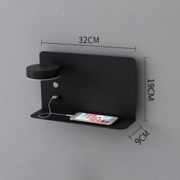 Vägglampa Roterbar Sconce Light Med Usb-Laddningsport