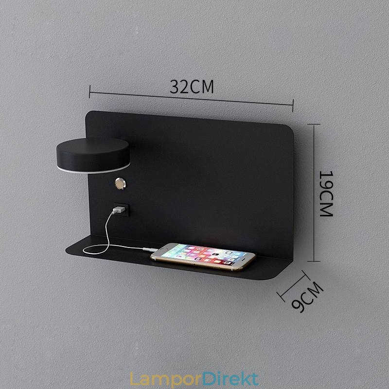 Vägglampa Roterbar Sconce Light Med Usb-Laddningsport