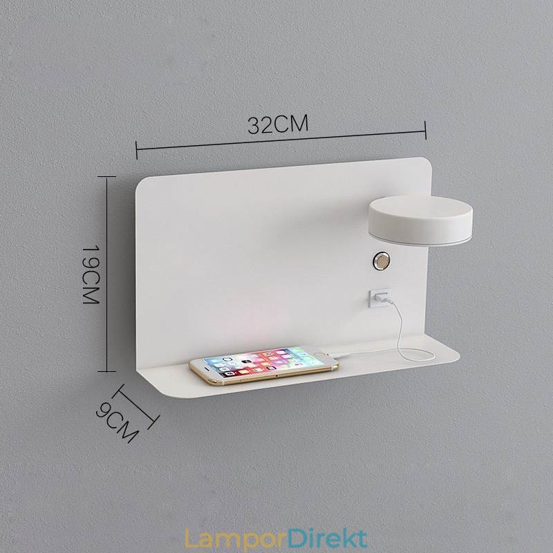 Vägglampa Roterbar Sconce Light Med Usb-Laddningsport