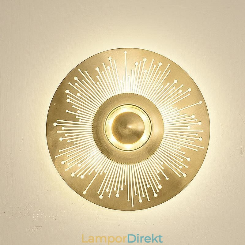 Nordic Mässing Vägglampa Ihålig Rund Form Sconce Light