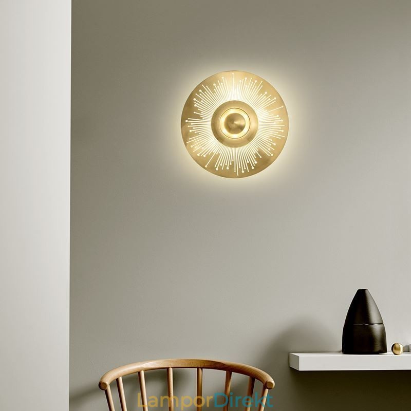 Nordic Mässing Vägglampa Ihålig Rund Form Sconce Light