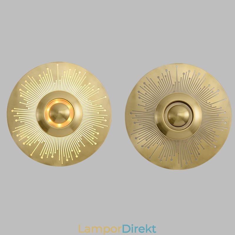 Nordic Mässing Vägglampa Ihålig Rund Form Sconce Light