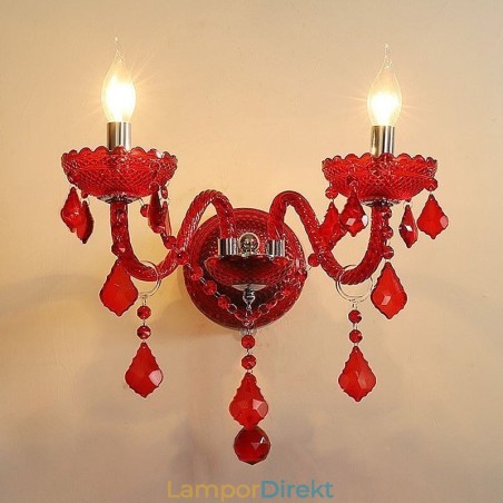 Europeiska Crystal Sconce Väggljus Röd Färg Ljus Europeiska Crystal Sconce Väggljus Röd Färg Ljus