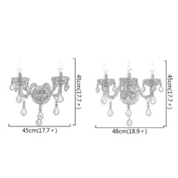 Europeiska Crystal Sconce Väggljus Röd Färg Ljus