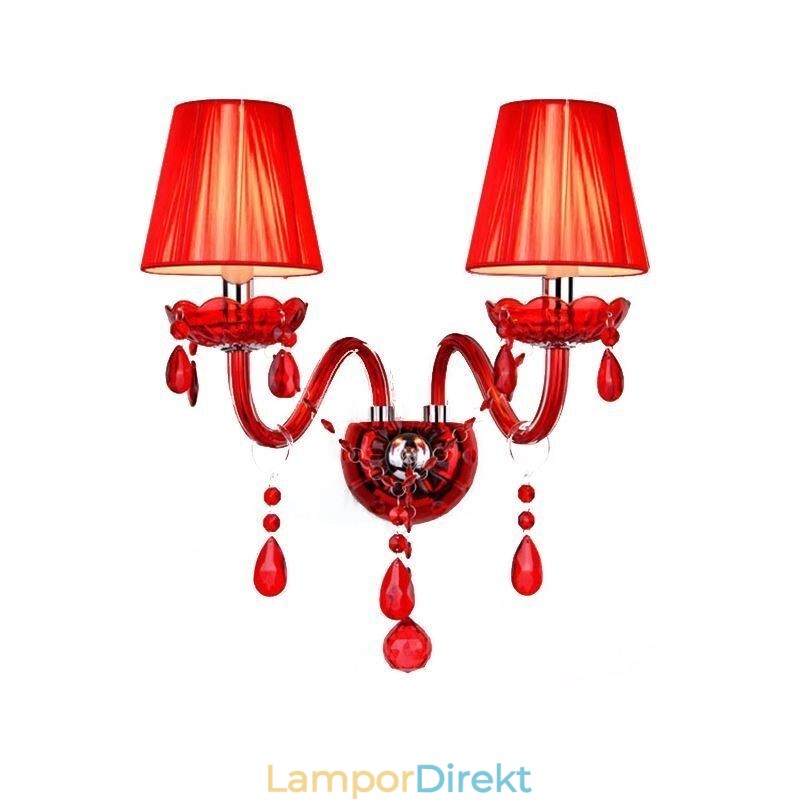 European Wall Light Crystal Sconce Röd Färg