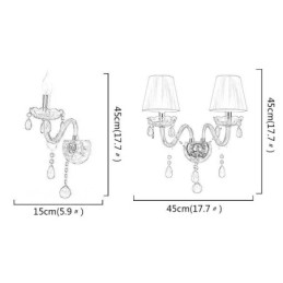 European Wall Light Crystal Sconce Röd Färg