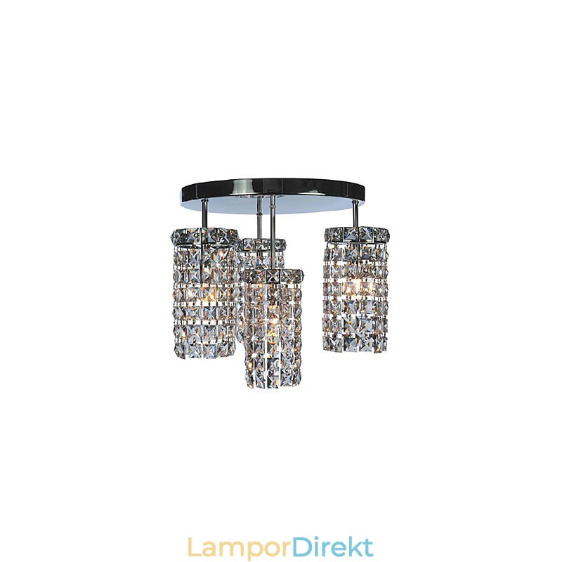 Samtida Crystal Drop Flush Mount Lights Med 4 Lampor