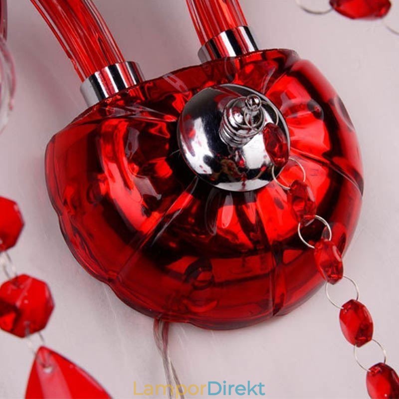 European Wall Light Crystal Sconce Röd Färg