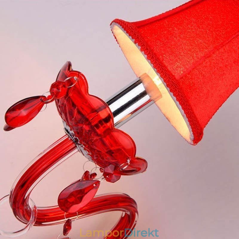European Wall Light Crystal Sconce Röd Färg