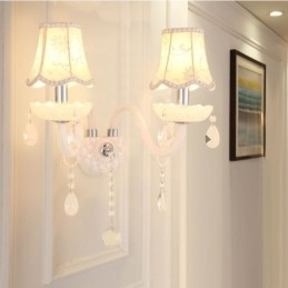 Klassisk Europeisk Stil Crystal Sconce Elegant Vägglampa