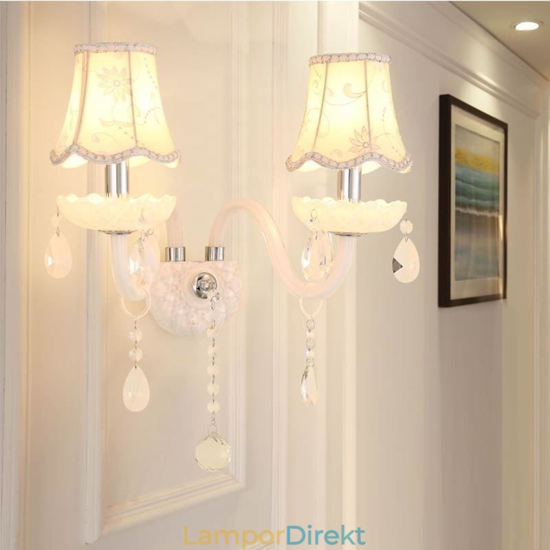 Klassisk Europeisk Stil Crystal Sconce Elegant Vägglampa