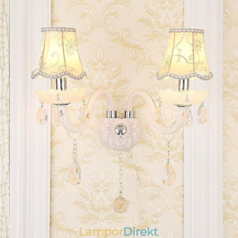 Klassisk Europeisk Stil Crystal Sconce Elegant Vägglampa