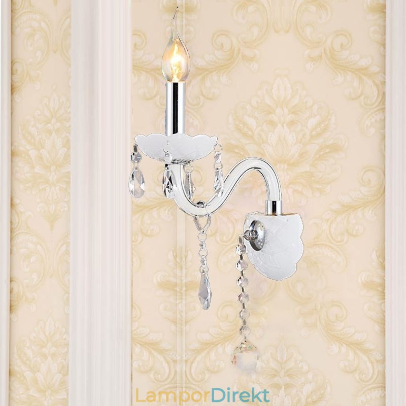 Klassisk Europeisk Stil Crystal Sconce Elegant Vägglampa