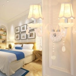 Klassisk Europeisk Stil Crystal Sconce Elegant Vägglampa