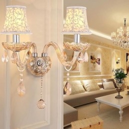 Elegant Crystal Sconce Väggljusgång I Europeisk Stil