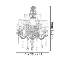Lyxig Crystal Sconce European Wall Light Zink Alloy Fem Ljusgång