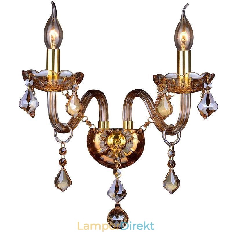 Europeiska Crystal Sconce Elegant Två Ljus Vägg Ljus Trappor