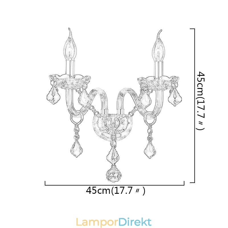 Europeiska Crystal Sconce Elegant Två Ljus Vägg Ljus Trappor