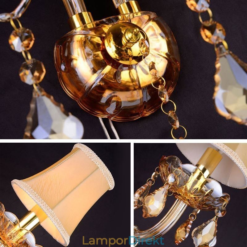 Europeiska Crystal Sconce Elegant Två Ljus Vägg Ljus Trappor