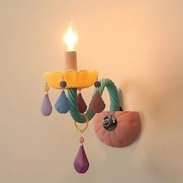 European Crystal Sconce Macaron Färgglad Vägglampa