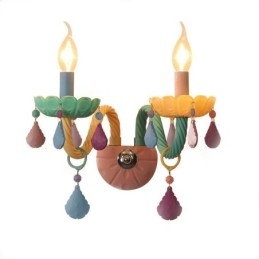 European Crystal Sconce Macaron Färgglad Vägglampa