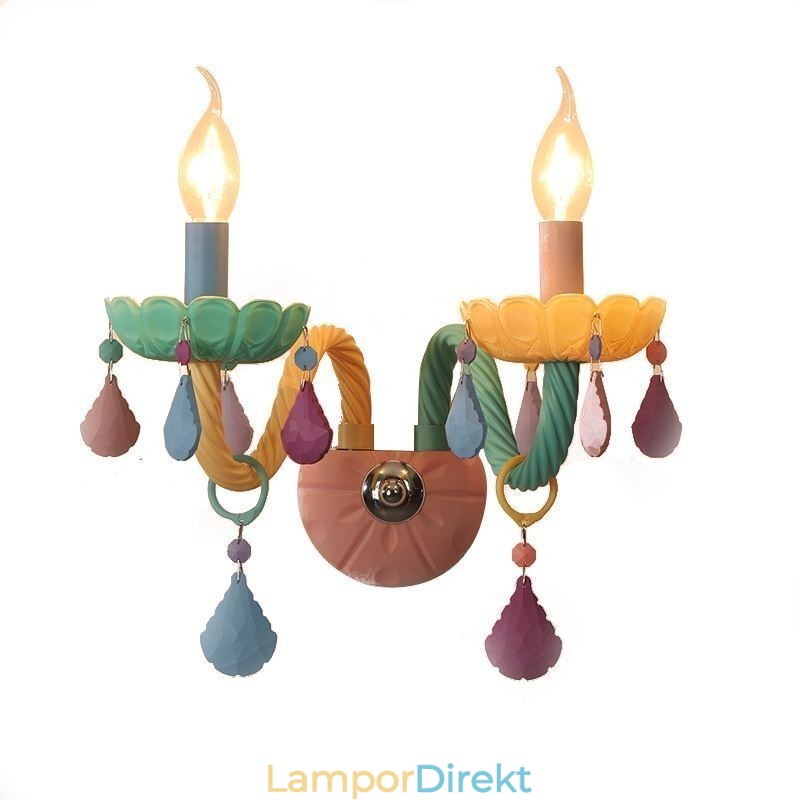 European Crystal Sconce Macaron Färgglad Vägglampa