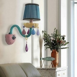 European Crystal Sconce Macaron Färgglad Vägglampa