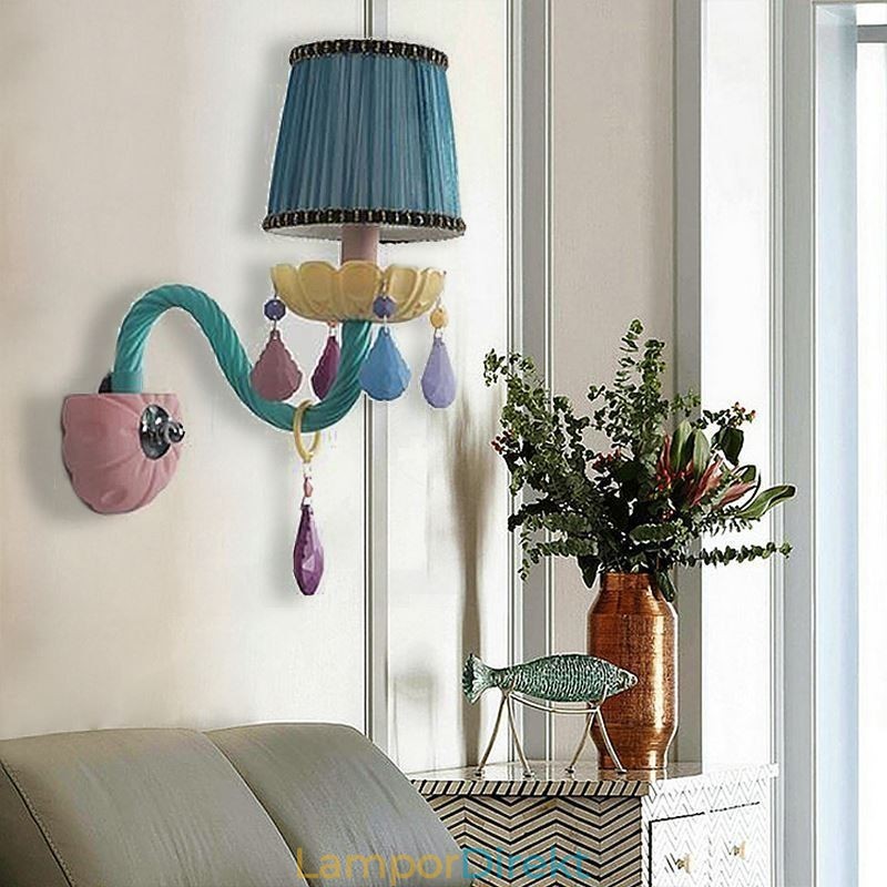 European Crystal Sconce Macaron Färgglad Vägglampa